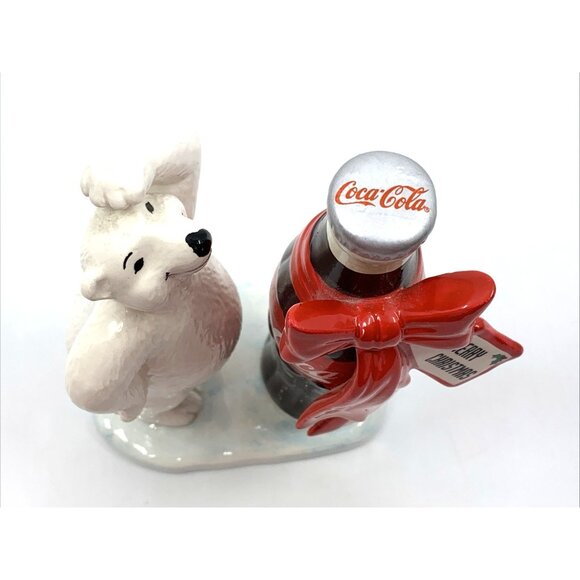 Coca-Cola Polar Bear w/Coke Bottle Figure 5.5" Tall Christmas 1997 Town Square - Picture 8 of 16